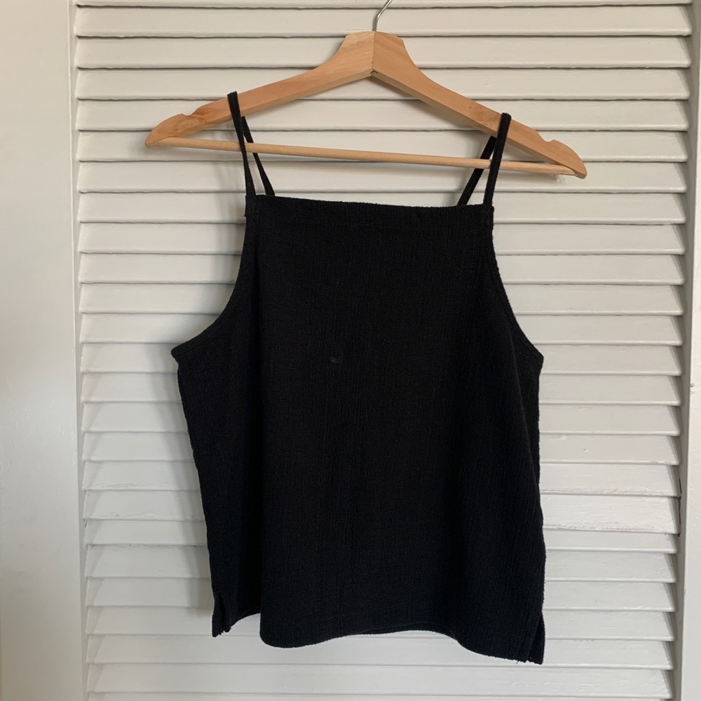 Madewell Texture & Thread black Apron Tank Top size Medium